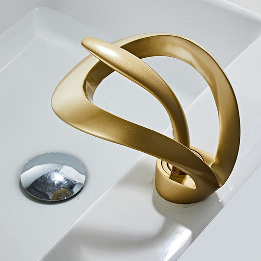 Robinet Lavabo - Cascade Courbure Doré | Robié® Doré